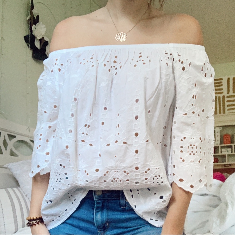 GAP white off shoulder top